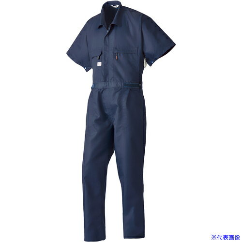 ■AUTO−BI SS(春夏)モデル 空調つなぎ服(R)(半袖)9821 001ネイビーブルー Lサイズ 9821001L(6974793)[送..