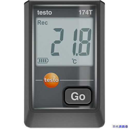 オレンジブック トラスコ中山　TRUSCOTESTO 温度データロガー(USB) testo 174T(黒) 〔品番:0572174002〕[ 注番:6979164]特長●手のひらに収まるミニサイズ、軽量35gです。●測定値が読みやすい大画面です。●本体画面で最大/最小値/しきい値逸脱を表示します。●低温 (-30℃) から高温 (+70℃) まで測定可能です。●USBタイプC ケーブル直結可能です。●汎用コイン電池(CR2032×2)を使用、交換が簡単です。用途●冷凍庫・冷蔵庫、倉庫、室内環境の温度管理、温度マッピングに。仕様●測定温度範囲(℃)：-30〜70●温度最小表示(℃)：0.1●湿度最小表示(%RH)：0.1●幅(mm)：38●奥行(mm)：18.5●高さ(mm)：60●インターフェース：USB●センサー：NTCサーミスタ●データメモリー数：16000●使用温度範囲(℃)：-30〜70●測定精度(℃)：±0.5●バッテリー交換：可能電源:コイン型リチウム電池(CR2032)×2個（付属）●色:ブラック仕様2●センサー：NTCサーミスタ●温度測定精度：±0.5（-30〜70℃）●温度分解能：0.1℃●測定間隔：1分〜24時間●メモリ数：16000データ●チャンネル:2（内蔵）●保護等級:IP20材質/仕上●プラスチックセット内容/付属品●壁掛けホルダー●CR2032リチウム電池×2●USB 2.0 タイプC⇔タイプA ケーブル●出荷検査書注意●ソフトウェアはメーカーホームページよりダウンロード原産国（名称）中国JANコード4029547027765本体質量35gオレンジブック トラスコ中山　TRUSCOTESTO 温度データロガー(USB) testo 174T(黒) 〔品番:0572174002〕[注番:6979164][本体質量：35g]《包装時基本サイズ：150×80×30》〔包装時質量：200g〕分類》測定・計測用品》環境計測機器》温度計・湿度計☆納期情報：メーカー取り寄品（弊社より発送）