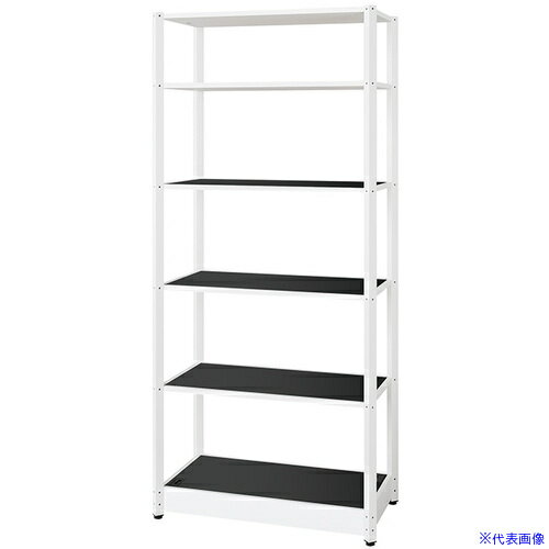 ■NAIKI シェルフラック(基本型) メレム MU型/天板：サテンブラック 本体：サテンホワイト/W950×H2103 MU0921KSWSB(6982955)[送料別途お見積り][法人限定][掲外取寄]