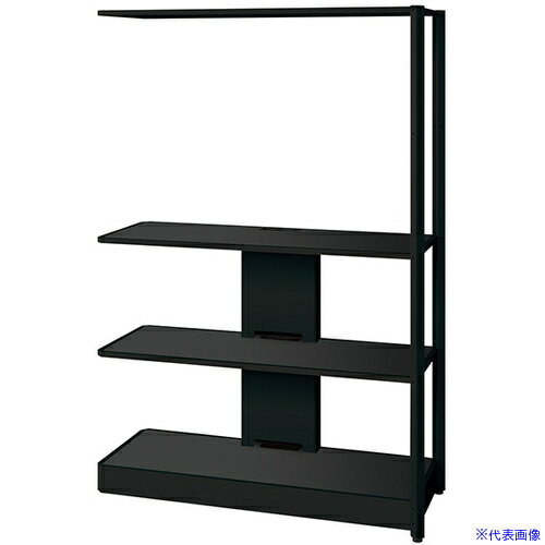 ■NAIKI シェルフラック(モニターユニット メレム MU型/天板：サテンブラック 本体：サテンブラック/W1225×H1813 MU1218RMHSBSB(6983307)[送料別途お見積り][法人限定][掲外取寄]