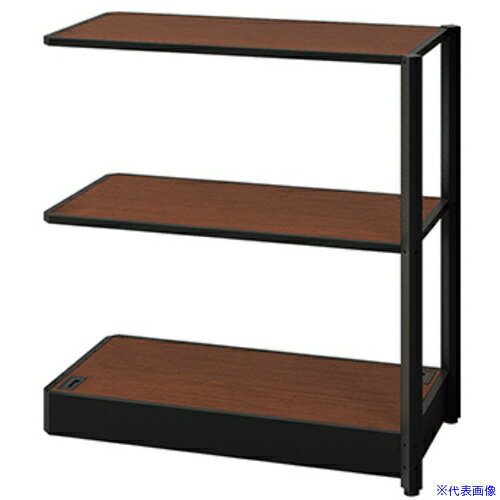 ■NAIKI シェルフラック(連結型) メレム MU型/天板：ダークウォールナット 本体：サテンブラック/W925×H973 MU0909RSBWN(6984929)[送料別途お見積り][法人限定][掲外取寄]