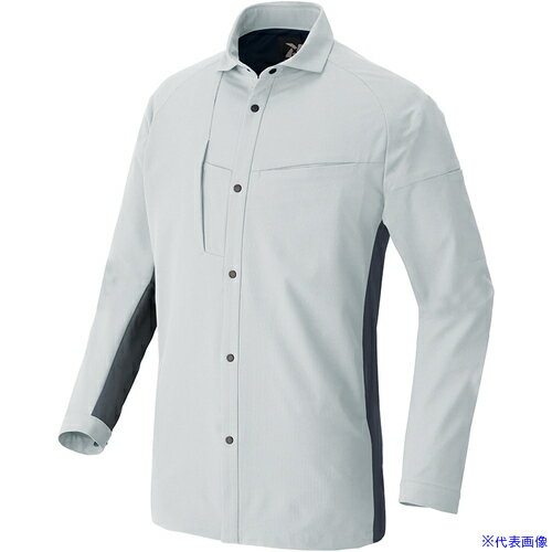 ■アイトス 長袖シャツ(男女兼用) TULTEX WORK AZ4235 シルバーグレーXチャコール M AZ4235003M(6985038..