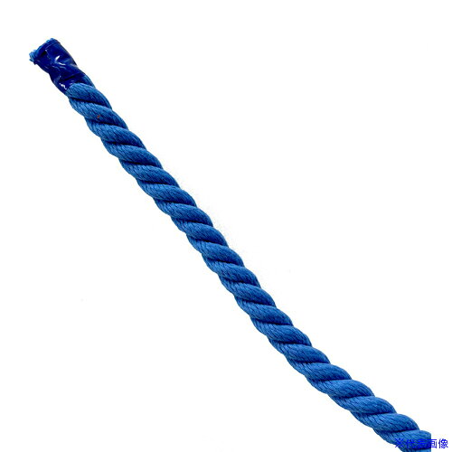■グリーンクロス エステルスパンカラーロープ 青 16mm×切売 6300063403(6985337)[送料別途お見積り][法..