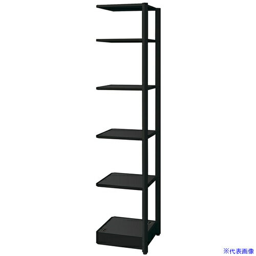 ■NAIKI シェルフラック(コーナー連結 メレム MU型/天板：サテンブラック 本体：サテンブラック/W475×H2103 MU0421RSBSB(6986483)[送料別途お見積り][法人限定][掲外取寄]