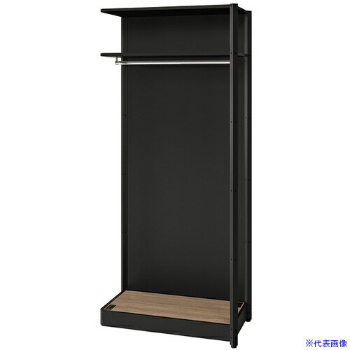 ■NAIKI シェルフラック(ワードローブ メレム MU型/天板：ショコラアッシュ 本体：サテンブラック/W925×..