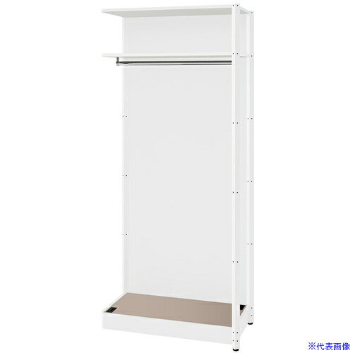 ■NAIKI シェルフラック(ワードローブ メレム MU型/天板：サテンアッシュトープ 本体：サテンホワイト/W925×H2103 MU0921RWSWST(6986545)[送料別途お見積り][法人限定][掲外取寄]