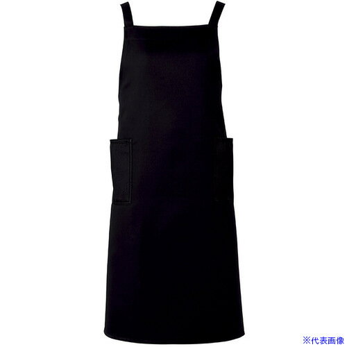 ■サンペックス エプロン 飲食店 カフェ 作業用 ブラック F CA1643F(7002037)[送料別途お見積り][法人限..