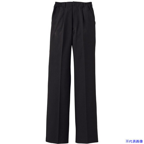 ■サンペックス ストレートパンツ スラックス レディース ズボン 飲食店 ユニフォーム ブラック 11 BF543711(7003612)[送料別途お見積り][法人限定][掲外取寄]