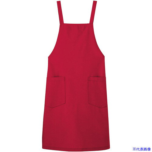 Aprons - ■サンペックス エプロン 撥水 作業用 飲食店 イベント 無地 レッド F A1934F(7005139)[送料別途お見積り][法人限定][掲外取寄]