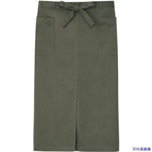 ■サンペックス 腰エプロン ロング丈 飲食店 カフェ 作業用 カーキ F SAPU1923H3F(7006698)[送料別途お..