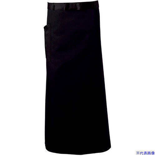 ■サンペックス 腰エプロン ロング丈 飲食店 カフェ 作業用 ブラック F CA1639F(7013064)[送料別途お見積り][法人限定][掲外取寄]