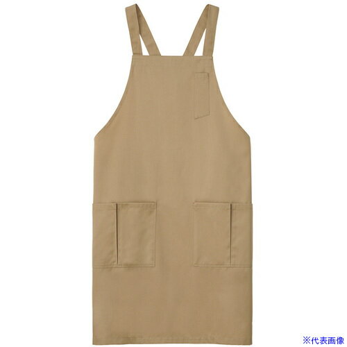 ■サンペックス エプロン 飲食店 カフェ 作業用 ベージュ F SBPU1925A3F(7013065)[送料別途お見積り][法人限定][掲外取寄]