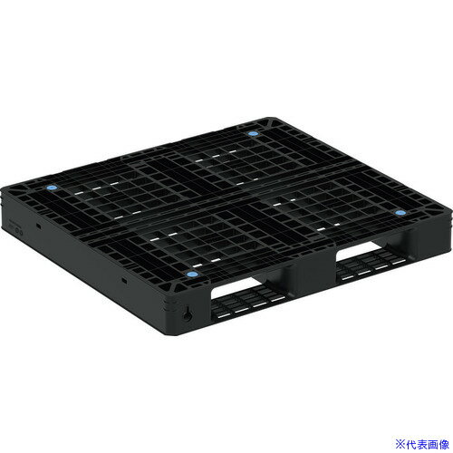 ■サンコー リサイクルプラスチックパレット 810052 D2−095105 ブラック 81005200BKRCP(7015446)[送料別..