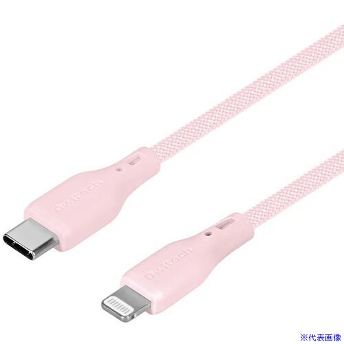 ■Owltech シリコンメッシュケーブル 耐屈曲3万回以上 PD60W充電 サクラピンク OWZCBSRCL15PKA(7047588)[送料別途お見積り][法人限定][掲外取寄]