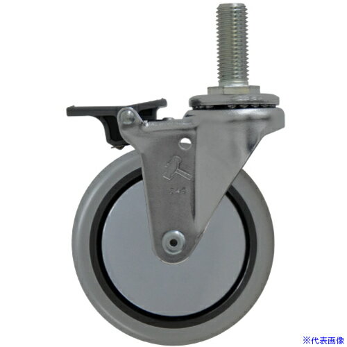 ■ハンマー ねじ込み式エラストマーキャスター フロントストッパー シーソータイプ ねじ込み旋回式 エラ..