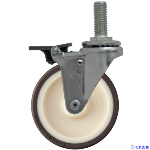■ハンマー ねじ込み式ウレタンキャスター フロントストッパー シーソータイプ ねじ込み旋回式 ウレタン..