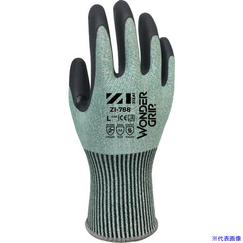 オレンジブック トラスコ中山　TRUSCOWeed 耐切創手袋 ZIZAI ZI−788 ニトリルゴム 耐切創レベルD タッチパネル対応 13ゲージ Lサイズ(1P個装) 〔品番:ZI78809B〕[ 注番:7066641]特長●卓越した操作感覚と自由な動きが期待できます。●親指股の補強により耐久力が向上し、交換頻度が下がります。●手袋をつけたままタッチパネルの操作が可能です。仕様●色：グリーン●サイズ：L●全長(cm)：25.0●手のひら周り(cm)：20.0●中指長さ(cm)：8.0●厚さ(mm)：1.60●ゲージ数：13●EN388 2016規格：4X42D●入数：120双/箱 (10双×12袋)仕様2●13ゲージ編●厚さ：1.6mm材質/仕上●すべり止め部：ニトリルゴム●繊維部：ポリエチレン / ナイロン/ガラス繊維/その他セット内容/付属品注意原産国（名称）中国JANコード4573603521983本体質量72gオレンジブック トラスコ中山　TRUSCOWeed 耐切創手袋 ZIZAI ZI−788 ニトリルゴム 耐切創レベルD タッチパネル対応 13ゲージ Lサイズ(1P個装) 〔品番:ZI78809B〕[注番:7066641][本体質量：72g]《包装時基本サイズ：330×130×10》〔包装時質量：78g〕分類》保護具》作業手袋》耐切創手袋☆納期情報：仕入れ先通常在庫品 (欠品の場合有り)