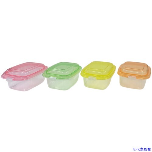 ■SANKO pla 食品保存容器 219305 エブリーパック 長方型 NO.2 3P カラフル 176×110×62 219305(7237051)×48[送料別途お見積り][法人限定][掲外取寄]