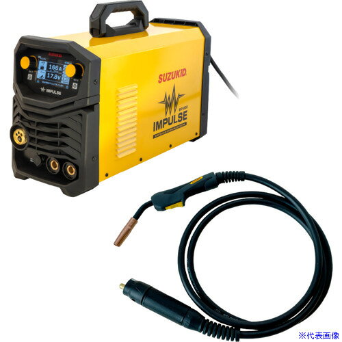 オレンジブック トラスコ中山　TRUSCOSUZUKID インバータパルス半自動溶接機 インパルス200 スタンダードトーチセット 200A/3m 〔品番:SIP200AT〕[ 注番:7240055]特長●適度な重量バランスとシンプルな形状により安定した操作が可能な標準トーチセットです。●パルスMIG溶接は母材に付着するスパッタが非常に少なくなり、スパッタ取り作業から解放。仕様●使用ワイヤ径(mm)：0.8〜1.0●入力電圧(V)：200●定格入力(kVA)：8●出力電流(A)：200●使用率(%)：30●幅(mm)：227●奥行(mm)：556●高さ(mm)：334●電源コード長さ(m)：7●電流範囲(A)：30〜200●溶接可能板厚(mm)：鉄：1.0〜6.0mm/ステンレス：1.0〜6.0mm●溶接可能材料：鉄/ステンレス●二次側ケーブル長さ(m)：3●アースケーブル長さ(m)：3仕様2●軟鋼・ステンレス用のトーチ(200A定格/コード長3m)になります。材質/仕上セット内容/付属品●SIP-200 1台、スタンダードトーチ(定格200A/コード長3m)●アースクリップ付コード3m注意原産国（名称）中国JANコード4991945038288本体質量17.4kgオレンジブック トラスコ中山　TRUSCOSUZUKID インバータパルス半自動溶接機 インパルス200 スタンダードトーチセット 200A/3m 〔品番:SIP200AT〕[注番:7240055][本体質量：17.4kg]《包装時基本サイズ：665×415×440》〔包装時質量：23kg〕分類》工事・照明用品》溶接用品》電気溶接機☆納期情報：メーカー取り寄品（弊社より発送）