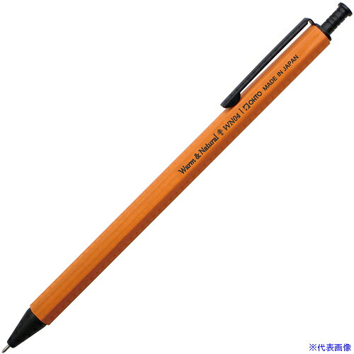 ■OHTO ボールペン 木軸ボールペン WN04 本体色オレンジ インク色黒 WN04G4OR(7306534)×5[送料別途お見積り][法人限定][掲外取寄]