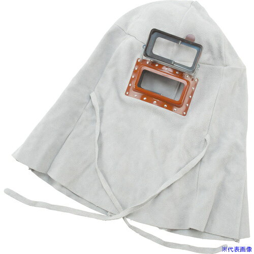 ■NIKKO 溶接面 床革製開閉頭巾 ヘルメット取付式 00370541(7337326)[送料別途お見積り][法人限定][外直送]