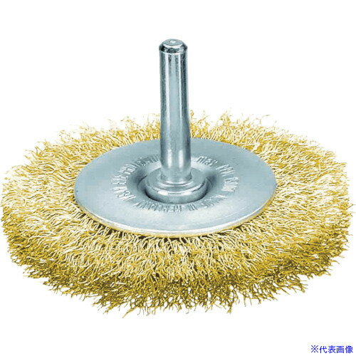 ■LESSMANN 軸付ホイルブラシ 真鍮メッキ鋼線 0.25 φ60 416752(7521391)