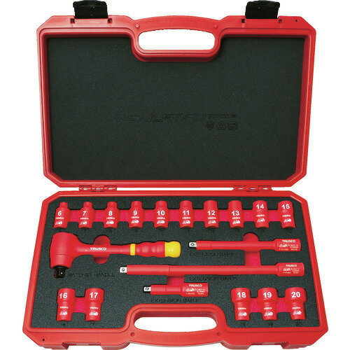 ■TRUSCO 絶縁ソケットレンチセット(6角タイプ)差込角9.5mm TZSW319S(7624603)