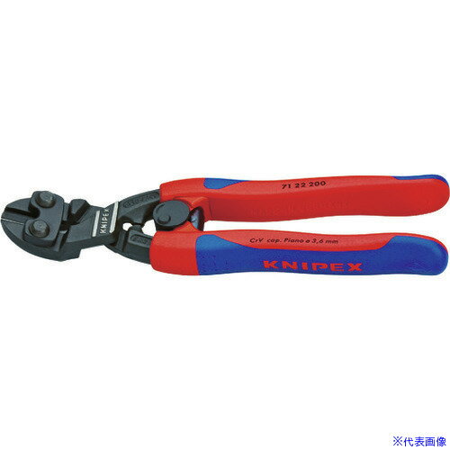 オレンジブック トラスコ中山　TRUSCOKNIPEX 【SB】ミニクリッパー コンフォートハンドル(スプリング付き) 20°ベント(SB展示販売パッケージ仕様) 〔品番:7122200SB〕[ 注番:7666161]特長●軟線・硬線・ピアノ線を精密に切断できます。●ボルト・釘・リベットなどを少ない力で切断することができます。●てこの原理を最大限利用した新型機構により他の追随を許さない切断能力を発揮します。●高周波焼入れ処理が施された刃の硬度は約64HRCです。●鍛造ボディーにより大変頑丈です。●ジョイント下部にあるつかみ面で1.0mm以上のワイヤーをつかんで引っ張ることができます。仕様●全長(mm)：200●刃部形状：先端角度20°●切断能力(mm)ピアノ線：φ3.6●切断能力(mm)硬線：φ4●切断能力(mm)中硬線：φ5.2●切断能力(mm)軟線：φ6●切断能力(mm)ピアノ線：3.6●切断能力(mm)硬線：4.0●切断能力(mm)中硬線：5.2●切断能力(mm)軟線：6.0仕様2●ワイヤー用のグリッピングフェイス付き（ジョイント下部）●ベントタイプ（20°角度つき）●ハンドル：コンフォート（バネ付き）材質/仕上●刃部：クロムバナジウム高性能鋼●ハンドル：ソフトプラスチックコーティングセット内容/付属品注意●ハンドルデザインのモデルチェンジにより、一定の期間において新モデルと旧モデルが混在する可能性があります。予めご了承ください。詳しくはオレンジブック.com商品ページ添付のモデルチェンジ案内書をご参照ください。原産国（名称）ドイツJANコード4003773067085本体質量390gオレンジブック トラスコ中山　TRUSCOKNIPEX 【SB】ミニクリッパー コンフォートハンドル(スプリング付き) 20°ベント(SB展示販売パッケージ仕様) 〔品番:7122200SB〕[注番:7666161][本体質量：390g]《包装時基本サイズ：260×85×25》〔包装時質量：385g〕分類》手作業工具》ハサミ・カッター・鋸》ボルトクリッパー☆納期情報：仕入れ先通常在庫品 (欠品の場合有り)