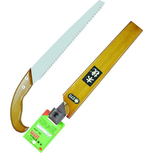 オレンジブック トラスコ中山　TRUSCORAZORSAW 木挽270 〔品番:719〕[ 注番:7691718]特長●生木専用タイプです。生木全般（枝木・樹木・果樹）に使用できます。特に太枝切りに最適です。用途●枝木、樹木、果樹などの生木に。●生木剪定用仕様●刃長(mm)：270●全長(mm)：420●刃ピッチ(mm)：3.2〜4.0●適合替刃：S719●切断能力(mm)：270●刃幅(mm)：35●替刃：S719仕様2●衝撃焼入れ●無電解ニッケルメッキ●アサリあり材質/仕上●刃：炭素工具鋼●柄：木セット内容/付属品注意原産国（名称）日本JANコード4903524071906本体質量125gオレンジブック トラスコ中山　TRUSCORAZORSAW 木挽270 〔品番:719〕[注番:7691718][本体質量：125g]《包装時基本サイズ：420×85×20》〔包装時質量：125g〕分類》手作業工具》ハサミ・カッター・鋸》園芸用鋸☆納期情報：仕入れ先通常在庫品 (欠品の場合有り)