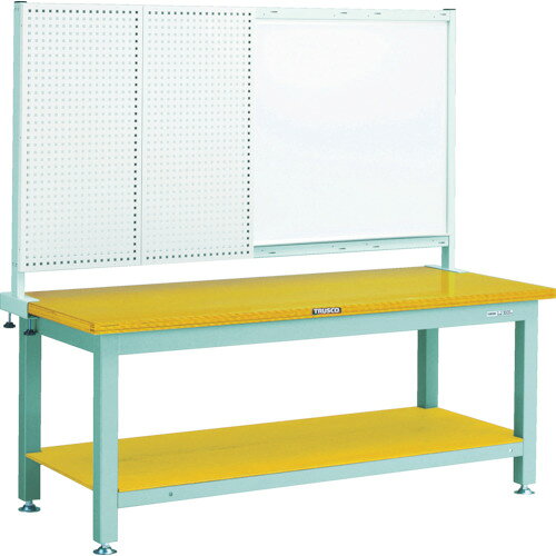 オレンジブック トラスコ中山　TRUSCOTRUSCO 重荷重作業台(3000kg)TW型 1200X750XH1740(全高) 前パネル付 グリーン色 〔品番:RTW1200P1〕[ 注番:7702931]特長●本体は構造用鋼管、圧延鋼材で、接続部分はすべて溶接で接合しています。●向かって左側がパンチングパネルで右側がホワイトボードです。●フックなどを用いてパンチングパネルに工具などを吊り下げることができます。仕様●天板材質：リノリューム張●間口(mm)：1200●奥行(mm)：750●高さ(mm)：1740●脚部カラー：グリーン●均等荷重(kg)：3000●下棚均等荷重(kg)：100仕様2●前パネル・ホワイトボード付：SFP型●下棚均等荷重：100kg材質/仕上●本体:スチールセット内容/付属品注意●荷降ろしにはフォークリフトが必要です。●荷物をのせたままペダルを踏んだり作業台を移動させたりしないでください。●車上渡しのため、お客様での荷降ろしが必要です。●取付穴加工が必要な為、引出・キャビネットの後付け不可です。●提供不可：chemSHERPA原産国（名称）日本JANコード4989999583830本体質量81.5kgオレンジブック トラスコ中山　TRUSCOTRUSCO 重荷重作業台(3000kg)TW型 1200X750XH1740(全高) 前パネル付 グリーン色 〔品番:RTW1200P1〕[注番:7702931][本体質量：81.5kg]分類》物流・保管用品》作業台》重荷重作業台☆納期情報：メーカー直送品（送料元払い）【法人限定＝会社名ご記入お願い致します。】 ※北海道・沖縄・離島は運賃別途商品も含む