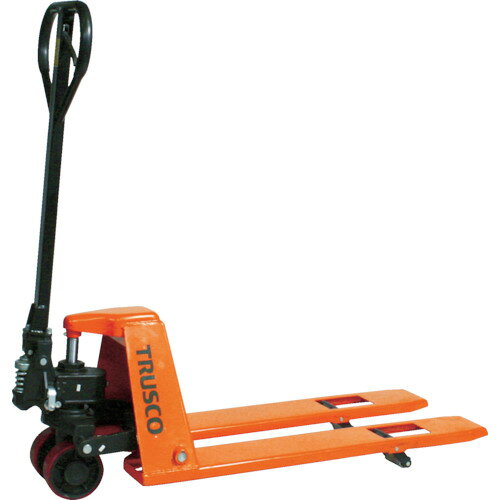 オレンジブック トラスコ中山　TRUSCOTRUSCO ハンドパレットトラック 750kg L850XW450 超低床式 〔品番:THPSL0748〕[ 注番:7731426]特長●フォーク最低高36mmの超薄型です。●スローダウン機能が標準装備しているため、コントロールレバーを最上部に引き上げると、静かに降下できます。●ステアリングホイールはポリウレタン車輪を使用しています。●ハンドルはスチールにグリップを巻いていますので、丈夫でしっかり握れます。●超低床式です。仕様●均等荷重(kg)：750●フォーク高さ(mm)最低：36●フォーク高さ(mm)最高：95●フォーク(mm)長さ：850●フォーク(mm)幅：160●フォーク(mm)間隔：130●全幅(mm)：450●全高(mm)：1110●A寸法(mm)：568●B寸法(mm)：635●ステアリングホイール：ポリウレタン車輪 径140×幅50mm●ロードホイール：スチール車輪 径34×幅81mm(シングル車輪)●フォーク長(mm)：850●フォーク幅(mm)：160●フォーク間隔(mm)：130仕様2●フォーク間隔が狭いスリムタイプ(樹脂パレットには使用不可)●超低床式材質/仕上セット内容/付属品注意●車上渡しのため、お客様での荷降ろしが必要です。重量物ですのでご注意ください。●THPSL-07-48はフォーク間隔が狭いため、樹脂パレットで使用できません。●定期点検が必要な製品となりますので取扱説明書をご確認の上、点検をお願い致します。●お問い合わせが多い質問をメーカー情報に明記しております。原産国（名称）中国JANコード4989999944037本体質量62kgオレンジブック トラスコ中山　TRUSCOTRUSCO ハンドパレットトラック 750kg L850XW450 超低床式 〔品番:THPSL0748〕[注番:7731426][本体質量：62kg]《包装時基本サイズ：1250×450×1110》〔包装時質量：62000g〕分類》搬送機器》リフター・ハンドパレットトラック》ハンドパレットトラック☆納期情報：メーカー直送品（送料元払い）【法人限定＝会社名ご記入お願い致します。】 ※北海道・沖縄・離島は運賃別途商品も含む