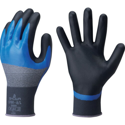 ■SHOWA ニトリル背抜き手袋 NO376R ホールド オイル＆ナックル XL NO376RXL(7787286)