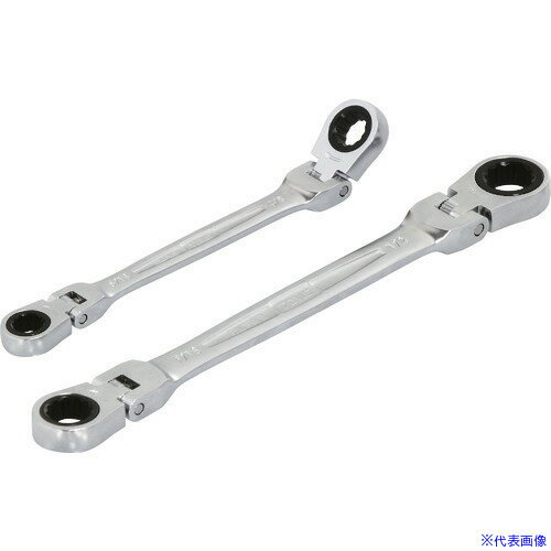 ■TONE コンビネーションラチェットレンチ 両首振ラチェットめがねレンチ インチサイズ 全長151mm RMFWB1012(7812175)(4)