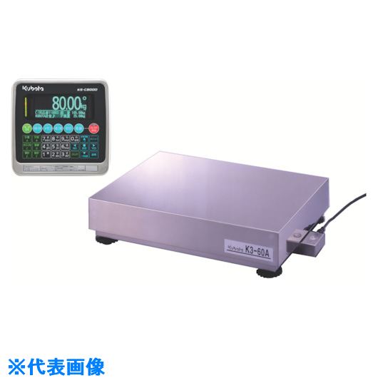 オレンジブック トラスコ中山　TRUSCOクボタ デジタル台はかり 120kg 〔品番:KSC8000BMK3120ASS〕[ 注番:8051030]特長●デジタルロードセル（シングル）を搭載し、高精度・高信頼性を実現しました。●指示計：KS-C8000（IP66相当）が付属しています。●明るく見やすい、フルマトリクス蛍光表示です。●ガイダンス表示とヘルプナビが操作をサポートします。●ゼロ点調整や風袋引もワンタッチ操作で簡単です。●演算・累計・統計機能付です。用途●食品、化学、鋼鉄、機材などさまざまな計量分野に利用できます。仕様●秤量(kg)：120●最小表示(kg)：0.020●載台寸法(mm)：350×500●全高(mm)：120〜140●電源(V)：AC100V仕様2●取引証明以外用の検定無し品●RS-232C通信ポート・USBポート標準装備●最大9999件の計量データ記憶機能付き材質/仕上●鉄製セット内容/付属品●指示計(KS-C8000BM）注意原産国（名称）日本JANコード本体質量13kgオレンジブック トラスコ中山　TRUSCOクボタ デジタル台はかり 120kg 〔品番:KSC8000BMK3120ASS〕[注番:8051030][本体質量：13kg]分類》測定・計測用品》工業用計測機器》はかり☆納期情報：オレンジブック掲載以外でメーカー直送品（送料元払い）【法人限定＝会社名ご記入お願い致します。】※北海道・沖縄・離島は運賃別途商品も含む