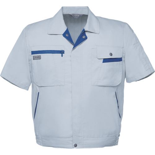 ■アイトス 帯電防止半袖ブルゾンシルバーグレー5L 53210035L(8067107)[送料別途見積り][法人・事業所限..