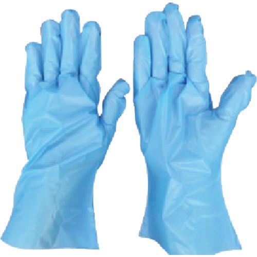 ■okamoto イージーグローブ735指先ピッタリブルー L 100枚入 735BL(8081188)×50[送料別途お見積り][法人限定][掲外取寄]