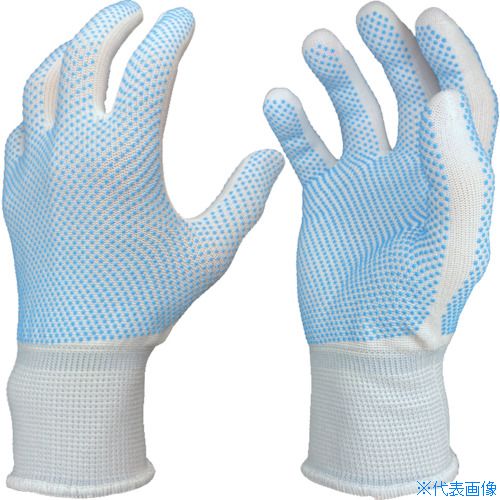 オレンジブック トラスコ中山　TRUSCO勝星 ドットライナー M 〔品番:290M〕[ 注番:8086763]特長●13ゲージ薄手手袋で手にフィットします。●両面すべり止め加工で左右兼用になっています。●摩耗性・耐久性が高く汚れの落とし易いナイロン素材を採用。●13ゲージ薄手タイプ。●高い伸縮性で手にしっかりとフィットします。用途●仕分け作業、梱包作業、運送作業、建築作業、検品作業、精密作業などに。仕様●色：ホワイト/ブルー●サイズ：M●ゲージ数：13●全長(cm)：20.0●手のひら周り(cm)：17.5●中指長さ(cm)：7.0●厚さ(mm)：2.2●リストカラー：グリーン仕様2●13ゲージ編材質/仕上●繊維部:ナイロン●すべり止め部:塩化ビニール樹脂セット内容/付属品注意●洗濯機の使用、ドライクリーニングはしないで下さい。●溶ける恐れがあるので熱いものには触れないで下さい。●薬品・溶剤・油類など人体に有害な品物を扱う作業には使用しないで下さい。●電気作業には使用しないで下さい。原産国（名称）中国JANコード4972966007392本体質量27gオレンジブック トラスコ中山　TRUSCO勝星 ドットライナー M 〔品番:290M〕[注番:8086763][本体質量：27g]《包装時基本サイズ：283×119×16》〔包装時質量：10g〕分類》保護具》作業手袋》すべり止め手袋☆納期情報：仕入れ先通常在庫品 (欠品の場合有り)