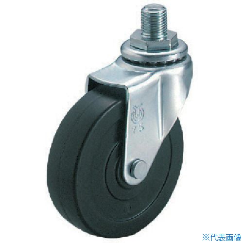 ■ユーエイ ねじ込み式 自在 キャスター ゴム 車輪径40mm Lタイプ LT型 ネジ寸法W3/8×14山数16 LT40RW3814(8092993)