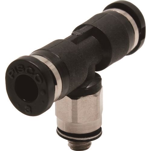 ■PISCO チューブフィッティングミニ ティーチューブ3ネジM3色M PB3M3M(8095334)×10[送料別途お見積り][..