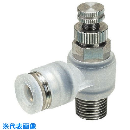 ■PISCO スロットルバルブPP エルボチューブ8ネジR3/8 PJNC803(8095623)[送料別途お見積り][法人限定][掲外取寄]