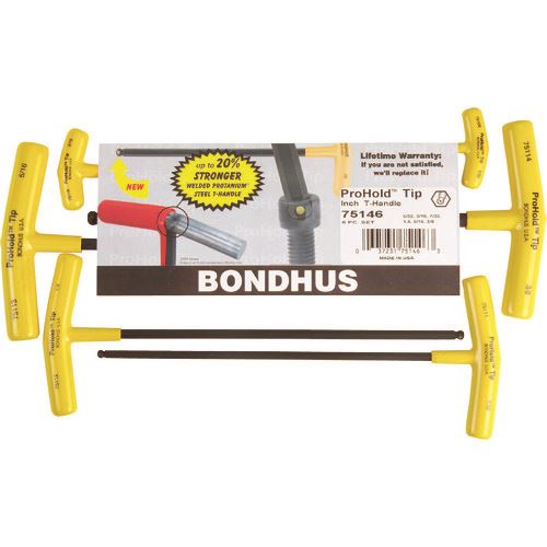 ■BONDHUS プロホールド(ネジつかみ機能付T−ハンドル) インチ セット6本組(5/32−3/8) No.75146 PBTX60(8108591)[送料別途お見積り][法人限定][掲外取寄]