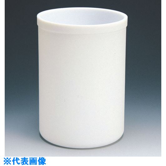 ■フロンケミカル フッ素樹脂(PTFE) 蓋付円筒型容器 5L NR0160010(8115321)[送料別途見積り][法人・事業所限定][掲外取寄]