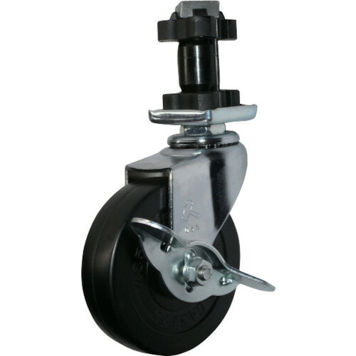 ■ハンマー パイプ差込み旋回式ゴム車輪 65mm 角25用 ストッパー付 4154ENR65(8140934)[送料別途お見積り][法人限定][掲外取寄]