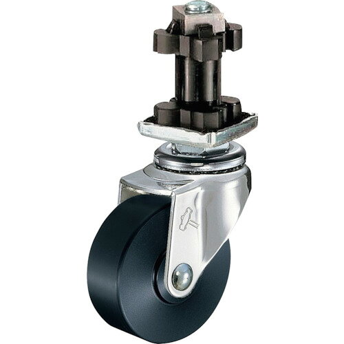 ■ハンマー 差し込み式 プラグ 自在 キャスター パイプ角32mm MCナイロン車 50mm 軽荷重 4205ENMC50(8141226)[送料別途お見積り][法人限定][掲外取寄]