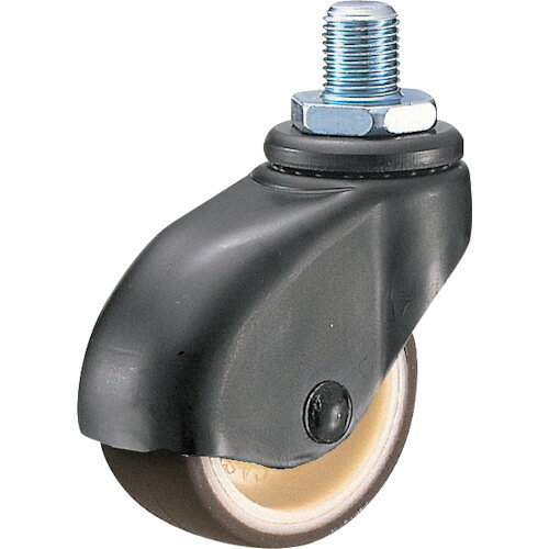■ハンマー ねじ込み旋回式ウレタン車輪(ナイロンホイール)50mm M12 本体：黒色 451A3UR50(8141473)[送料別途お見積り][法人限定][掲外取寄]