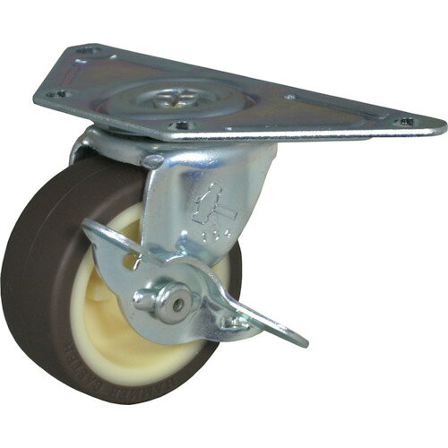 ■ハンマー Gシリーズコーナー 旋回式ウレタン車輪(ナイロンホイール)75mm ストッパー付 215GUR75(8141852)[送料別途お見積り][法人限定][掲外取寄]