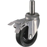 ■ハンマー SKシリーズオールステンレス 旋回式ゴム車輪(ナイロンホイール)125mm ストッパー付 315SKRU125(8142008)[送料別途お見積り][法人限定][掲外取寄]