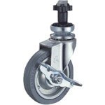 ■ハンマー パイプ差込み旋回式ゴム車輪(スチールホイール)100mm φ38用 ストッパー付 4152ENPR100(8142472)[送料別途お見積り][法人限定][掲外取寄]
