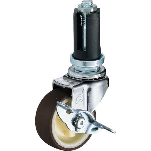 ■ハンマー パイプ差込み旋回式ウレタン車輪(ナイロンホイル)40mm φ22〜24用 ストッパー付 4153EUUR40(8142534)[送料別途お見積り][法人限定][掲外取寄]