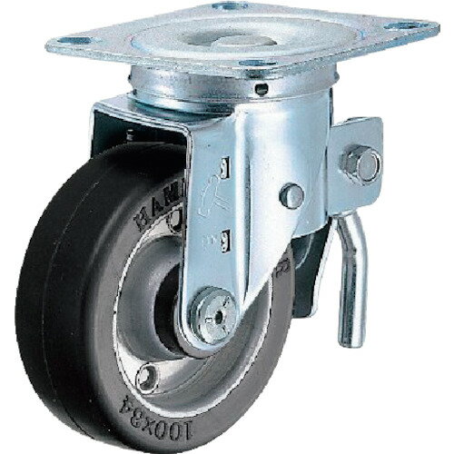 ■ハンマー 旋回式ゴム車輪(ワイドタイプ・ローラーベアリング)125mm トータルロック 615SWRB125(8143364)[送料別途お見積り][法人限定][掲外取寄]